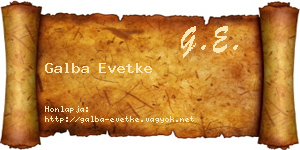 Galba Evetke névjegykártya